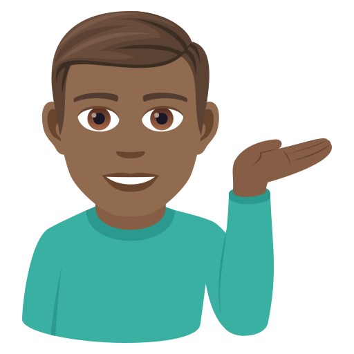 Man Tipping Hand: Medium-Dark Skin Tone on JoyPixels