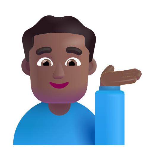 Man Tipping Hand: Medium-Dark Skin Tone on Microsoft 3D