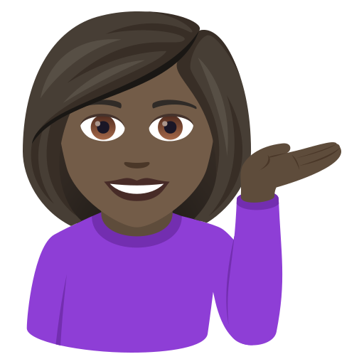 Woman Tipping Hand: Dark Skin Tone on JoyPixels