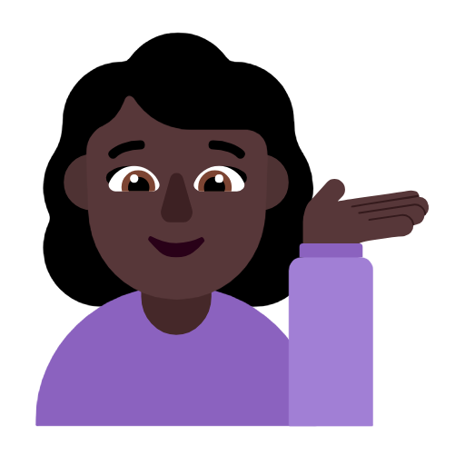 Woman Tipping Hand: Dark Skin Tone on Microsoft Fluent