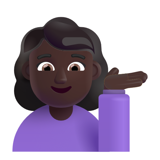 Woman Tipping Hand: Dark Skin Tone on Microsoft 3D