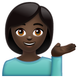 Woman Tipping Hand: Dark Skin Tone on WhatsApp