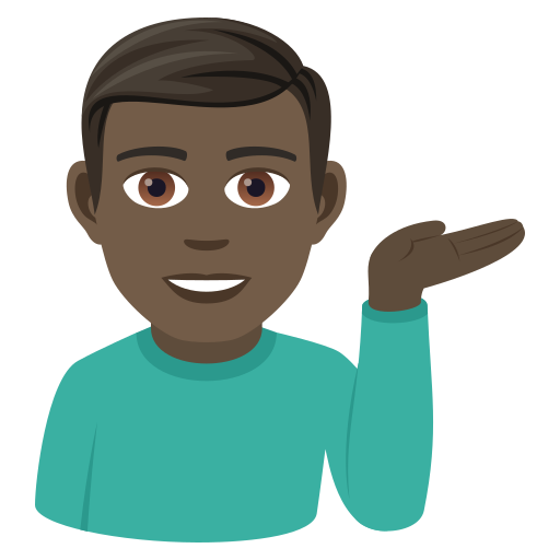 Man Tipping Hand: Dark Skin Tone on JoyPixels