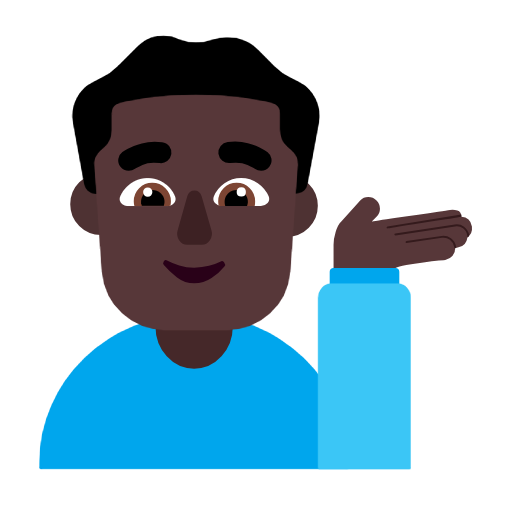 Man Tipping Hand: Dark Skin Tone on Microsoft Fluent