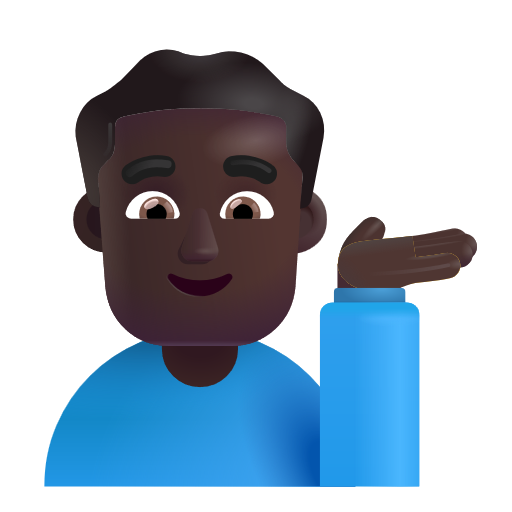 Man Tipping Hand: Dark Skin Tone on Microsoft 3D
