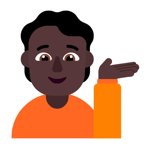 Information Desk Person: Dark Skin Tone on Microsoft Fluent