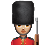 Woman Guard: Medium-Light Skin Tone on WhatsApp