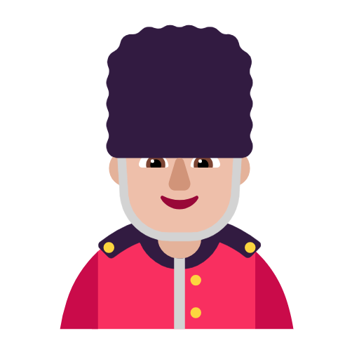 Man Guard: Medium-Light Skin Tone on Microsoft Fluent