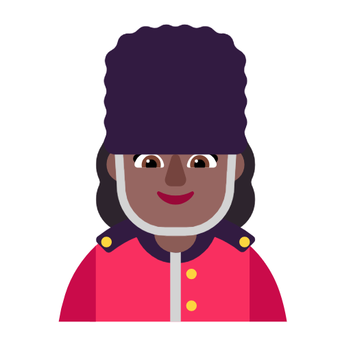 Woman Guard: Medium-Dark Skin Tone on Microsoft Fluent