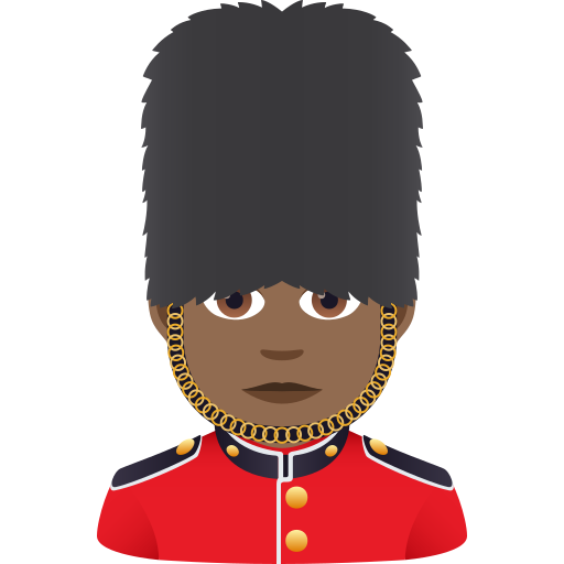 Man Guard: Medium-Dark Skin Tone on JoyPixels