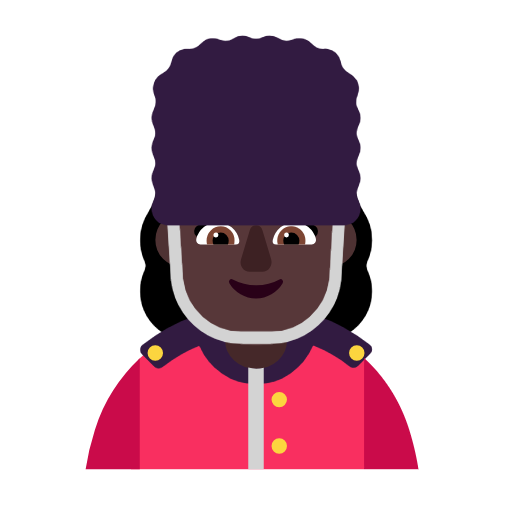 Woman Guard: Dark Skin Tone on Microsoft Fluent