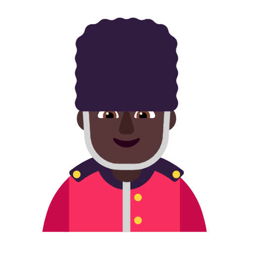 Man Guard: Dark Skin Tone on Microsoft Fluent