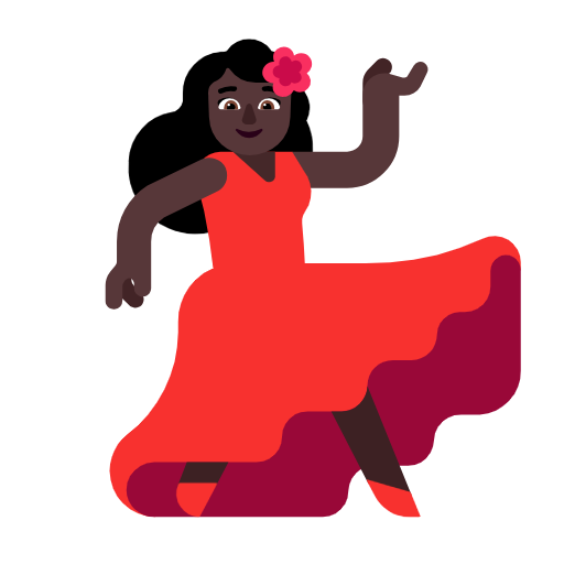 Dancer: Dark Skin Tone on Microsoft Fluent
