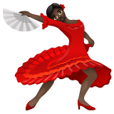 Dancer: Dark Skin Tone on WhatsApp