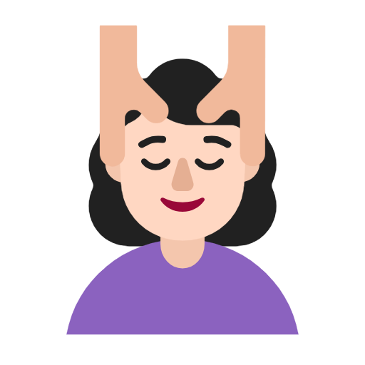 Woman Getting Massage: Light Skin Tone on Microsoft Fluent
