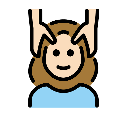 Woman Getting Massage: Light Skin Tone on OpenMoji