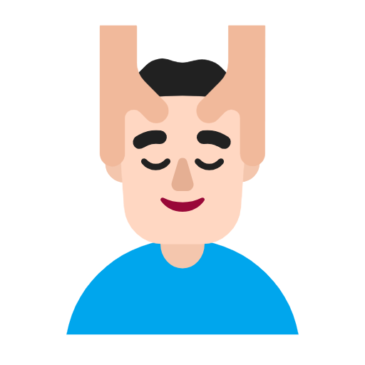 Man Getting Massage: Light Skin Tone on Microsoft Fluent