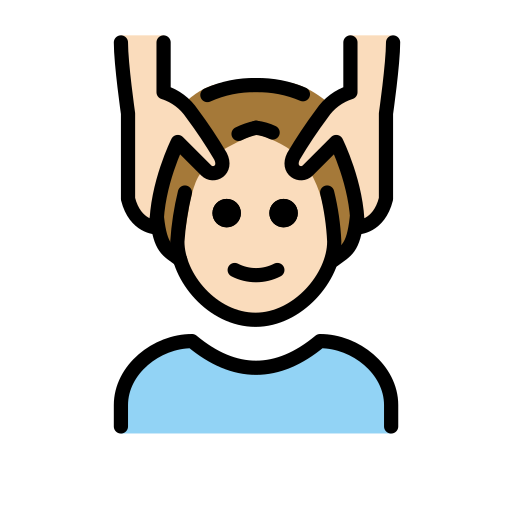 Man Getting Massage: Light Skin Tone on OpenMoji