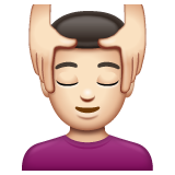 Man Getting Massage: Light Skin Tone on WhatsApp