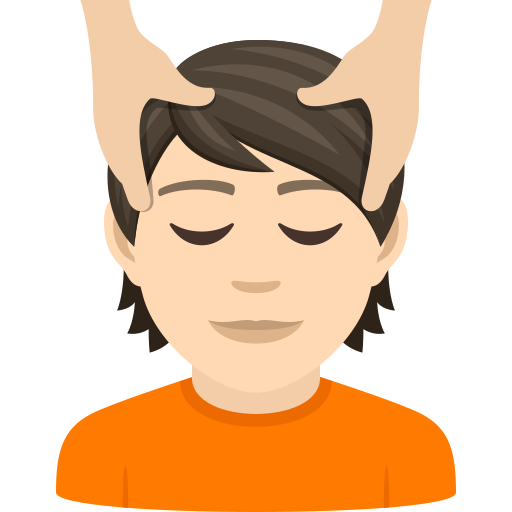 Face Massage: Light Skin Tone on JoyPixels