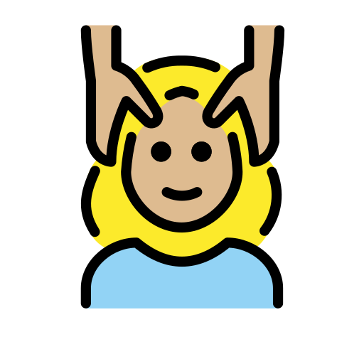 Woman Getting Massage: Medium-Light Skin Tone on OpenMoji