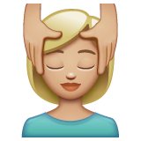 Woman Getting Massage: Medium-Light Skin Tone on WhatsApp