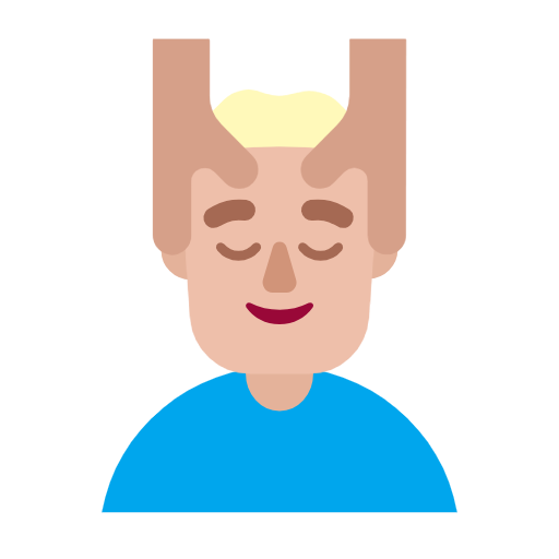 Man Getting Massage: Medium-Light Skin Tone on Microsoft Fluent