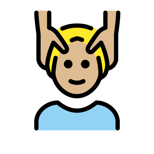 Man Getting Massage: Medium-Light Skin Tone on OpenMoji
