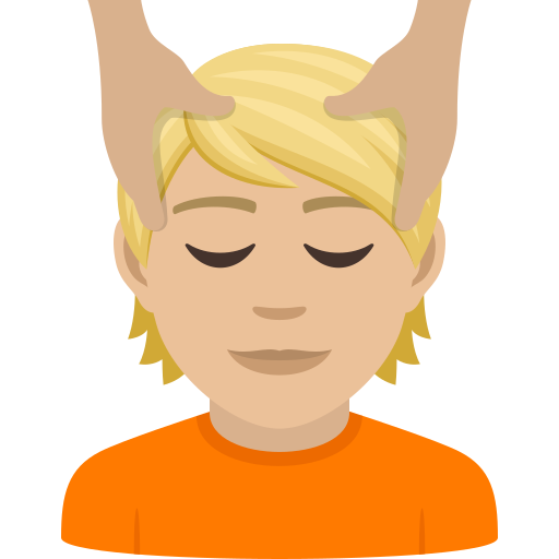 Face Massage: Medium-Light Skin Tone on JoyPixels