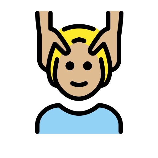 Face Massage: Medium-Light Skin Tone on OpenMoji