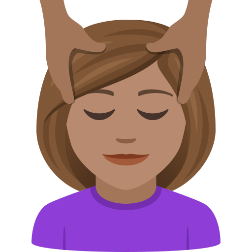 Woman Getting Massage: Medium Skin Tone on JoyPixels