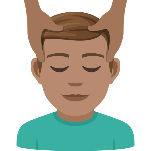 Man Getting Massage: Medium Skin Tone on JoyPixels