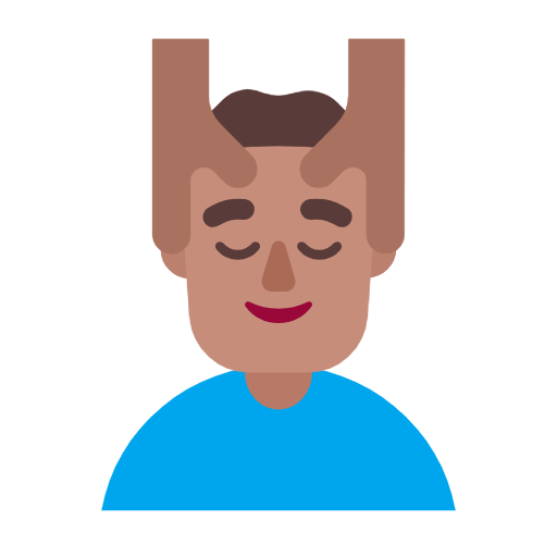 Man Getting Massage: Medium Skin Tone on Microsoft Fluent