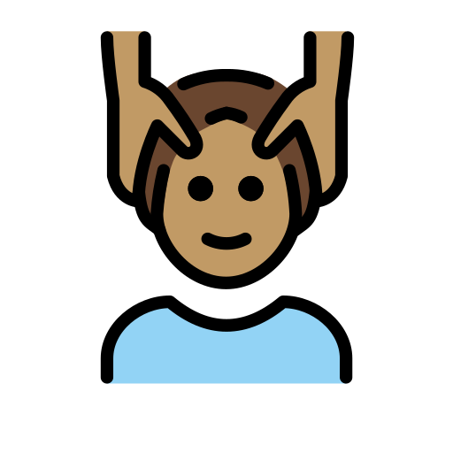 Man Getting Massage: Medium Skin Tone on OpenMoji
