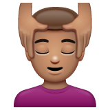 Man Getting Massage: Medium Skin Tone on WhatsApp