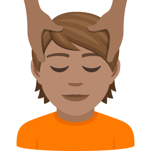 Face Massage: Medium Skin Tone on JoyPixels