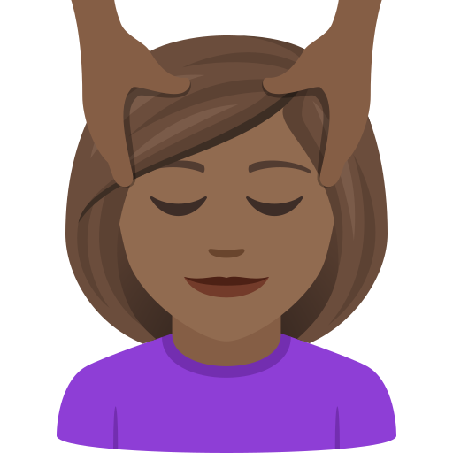 Woman Getting Massage: Medium-Dark Skin Tone on JoyPixels