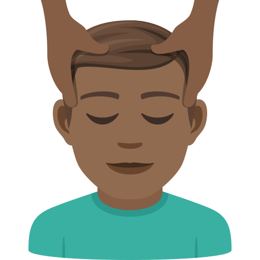 Man Getting Massage: Medium-Dark Skin Tone on JoyPixels