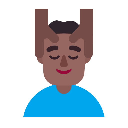 Man Getting Massage: Medium-Dark Skin Tone on Microsoft Fluent
