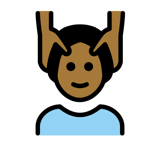 Man Getting Massage: Medium-Dark Skin Tone on OpenMoji