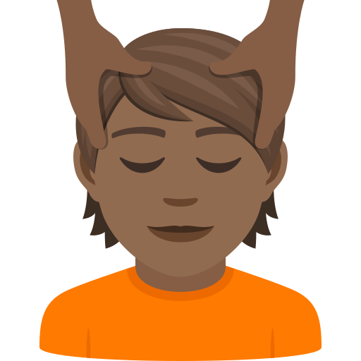 Face Massage: Medium-Dark Skin Tone on JoyPixels