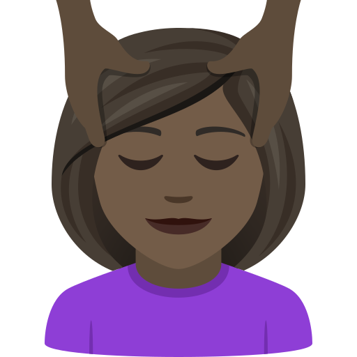Woman Getting Massage: Dark Skin Tone on JoyPixels