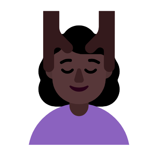 Woman Getting Massage: Dark Skin Tone on Microsoft Fluent