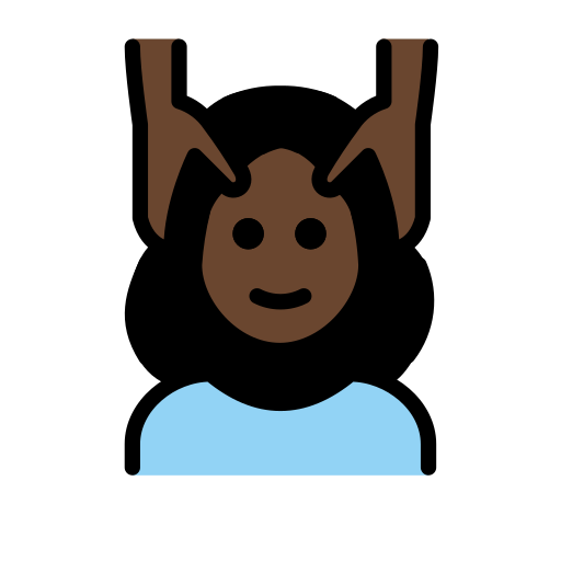 Woman Getting Massage: Dark Skin Tone on OpenMoji