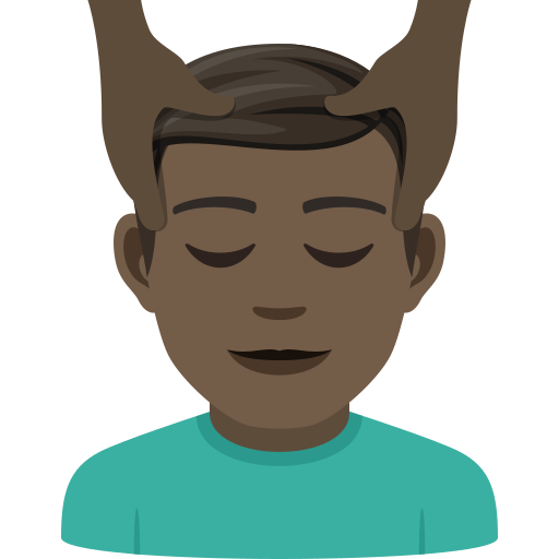 Man Getting Massage: Dark Skin Tone on JoyPixels