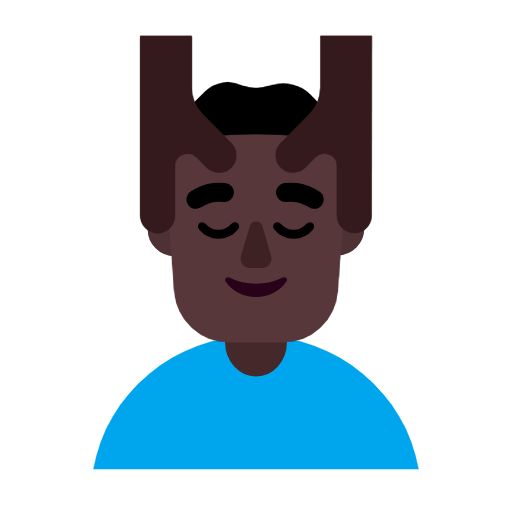Man Getting Massage: Dark Skin Tone on Microsoft Fluent
