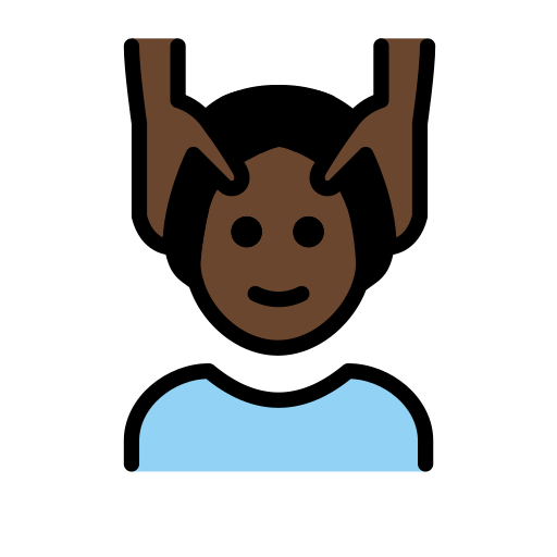 Man Getting Massage: Dark Skin Tone on OpenMoji