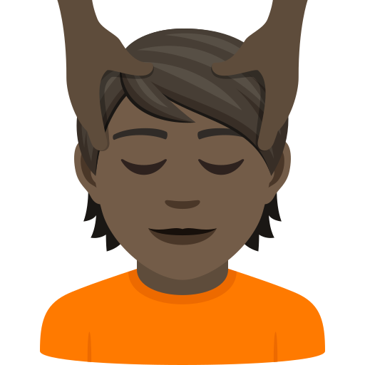 Face Massage: Dark Skin Tone on JoyPixels