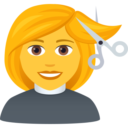 Woman Getting Haircut on JoyPixels