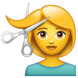 Woman Getting Haircut on WhatsApp